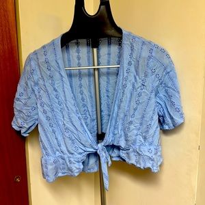 Knotted, cropped, Lacey top